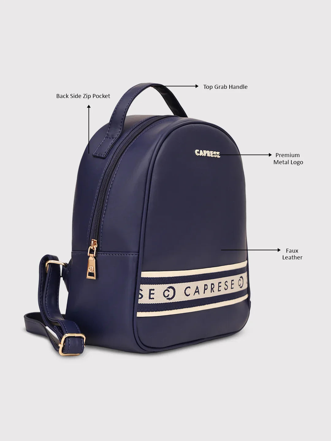 Caprese Trinity Medium Navy Backpack