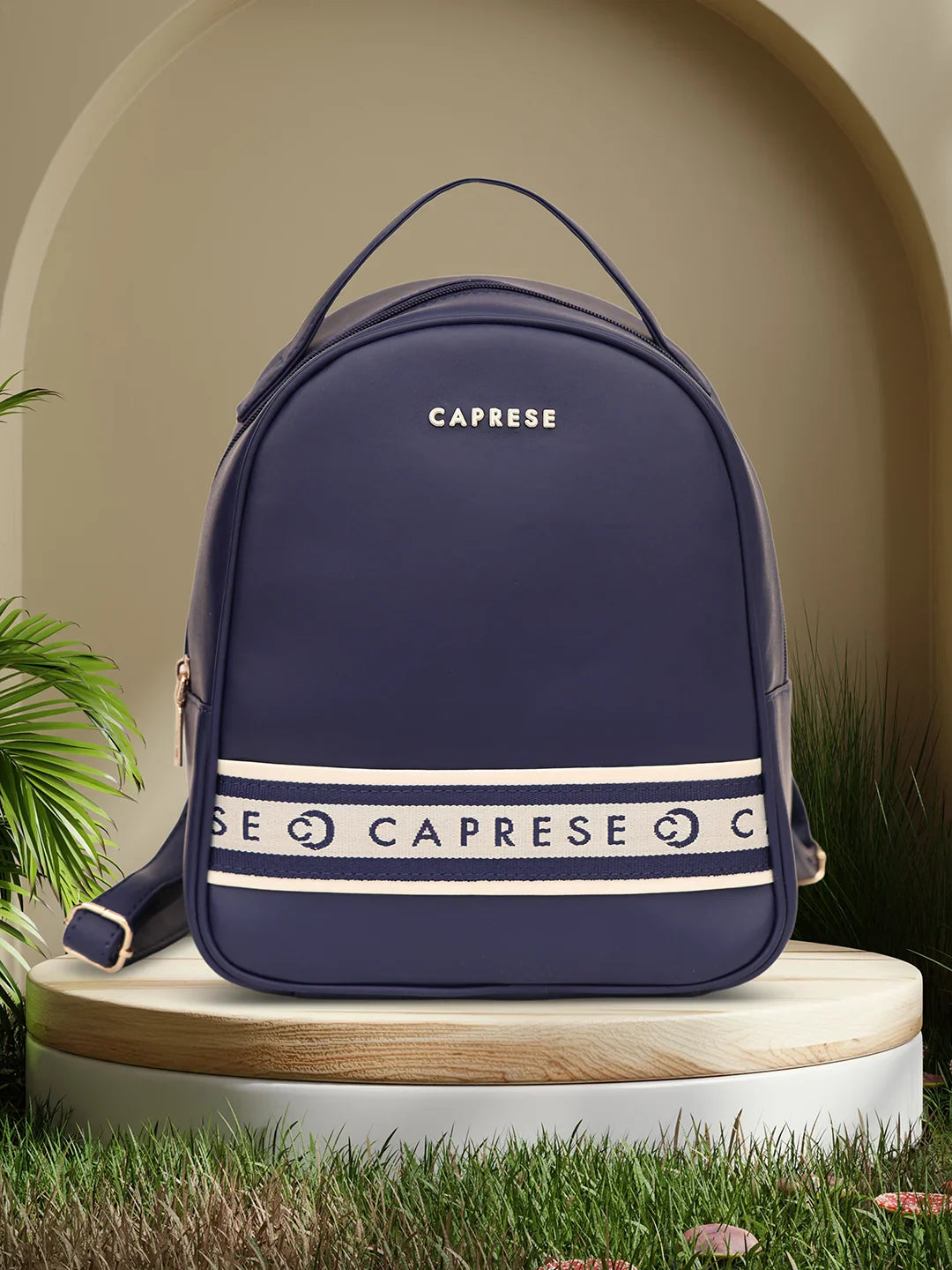 Buy Caprese Trinity Fashion Backpack Medium Solid Women S Bag Navy Rs 2239.2 Caprese Bags