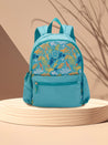 Caprese Xenia Backpack Medium Dual Compartment Turquoise Printed