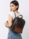 Caprese Zeta Backpack Large Quilted Women'S Bag Chocolate