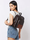 Caprese Zeta Backpack Large Quilted Women'S Bag Chocolate