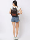 Caprese Zeta Backpack Large Quilted Women'S Bag Chocolate