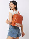 Caprese Zeta Backpack Large Quilted Women'S Bag Tan