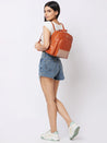 Caprese Zeta Backpack Large Quilted Women'S Bag Tan