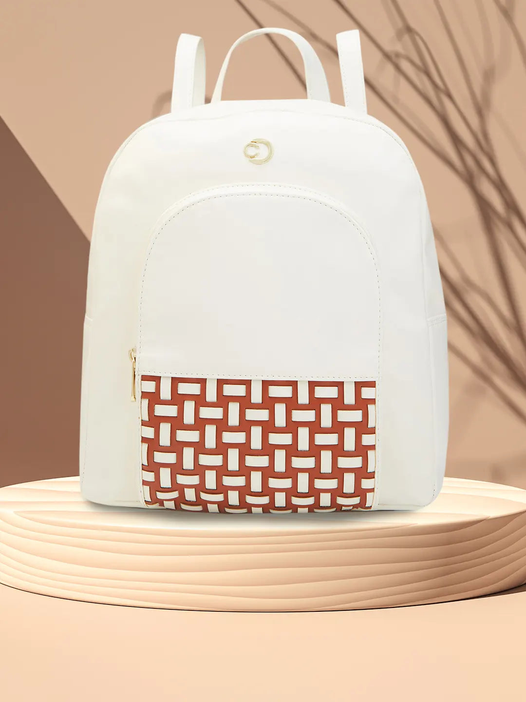 Caprese Zeta Backpack Large Quilted Women'S Bag Vanilla