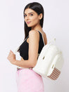 Caprese Zeta Backpack Large Quilted Women'S Bag Vanilla