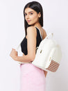 Caprese Zeta Backpack Large Quilted Women'S Bag Vanilla