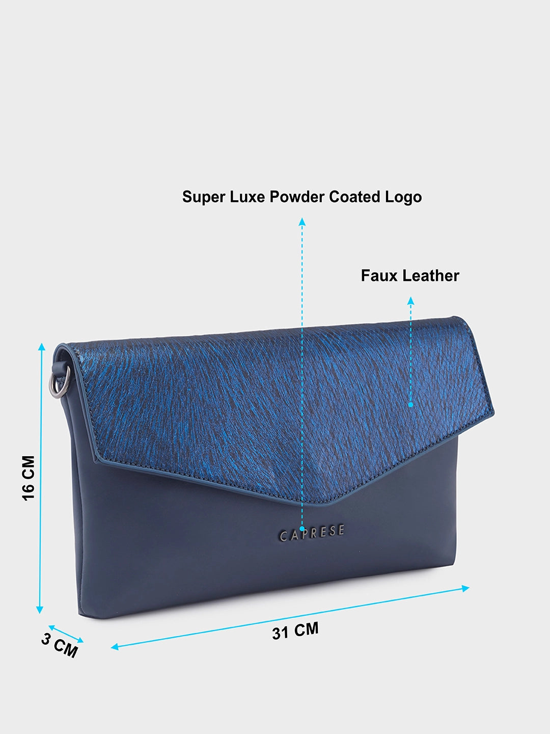 Caprese Ava Large Navy Clutch