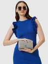 Caprese Delmi Clutch Medium Champagne Gold
