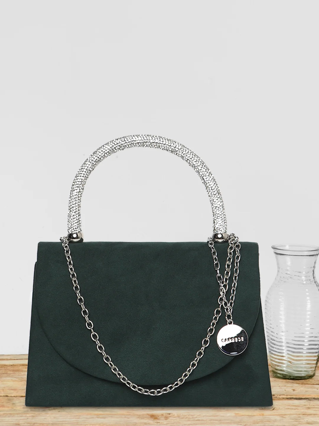 Caprese Elena Small Green Clutch