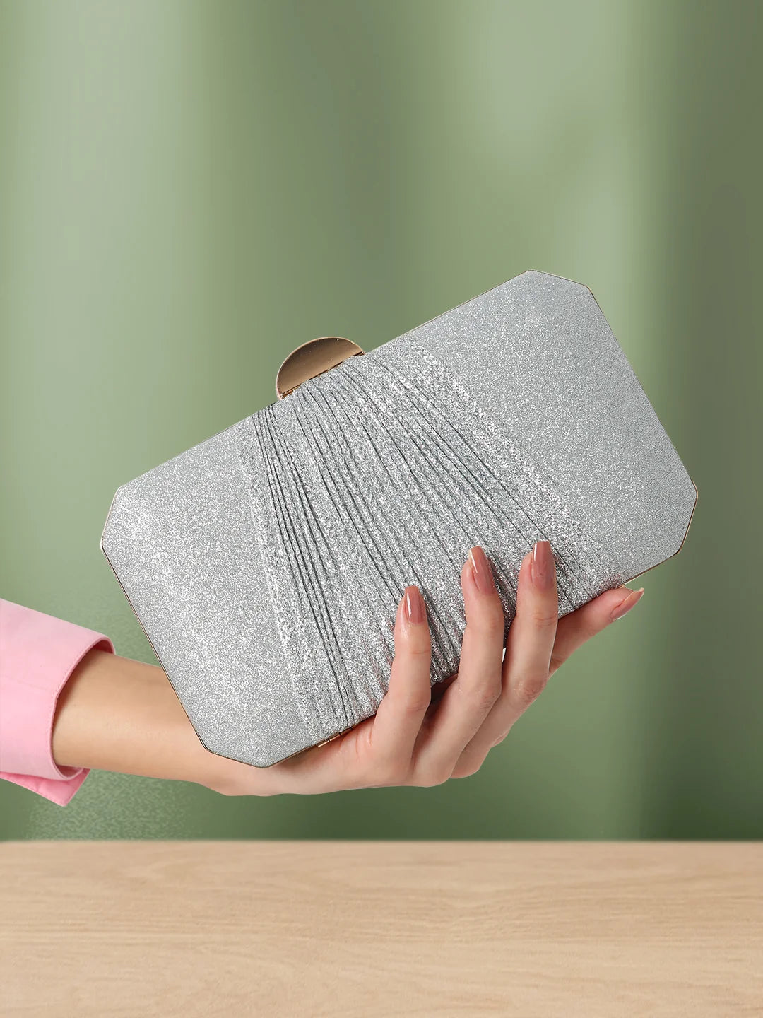 Buy Caprese Gloriana Clutch Small Silver Rs.1439 Caprese Bags