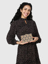 Caprese Party Junie Box Clutch Small Gunmetal
