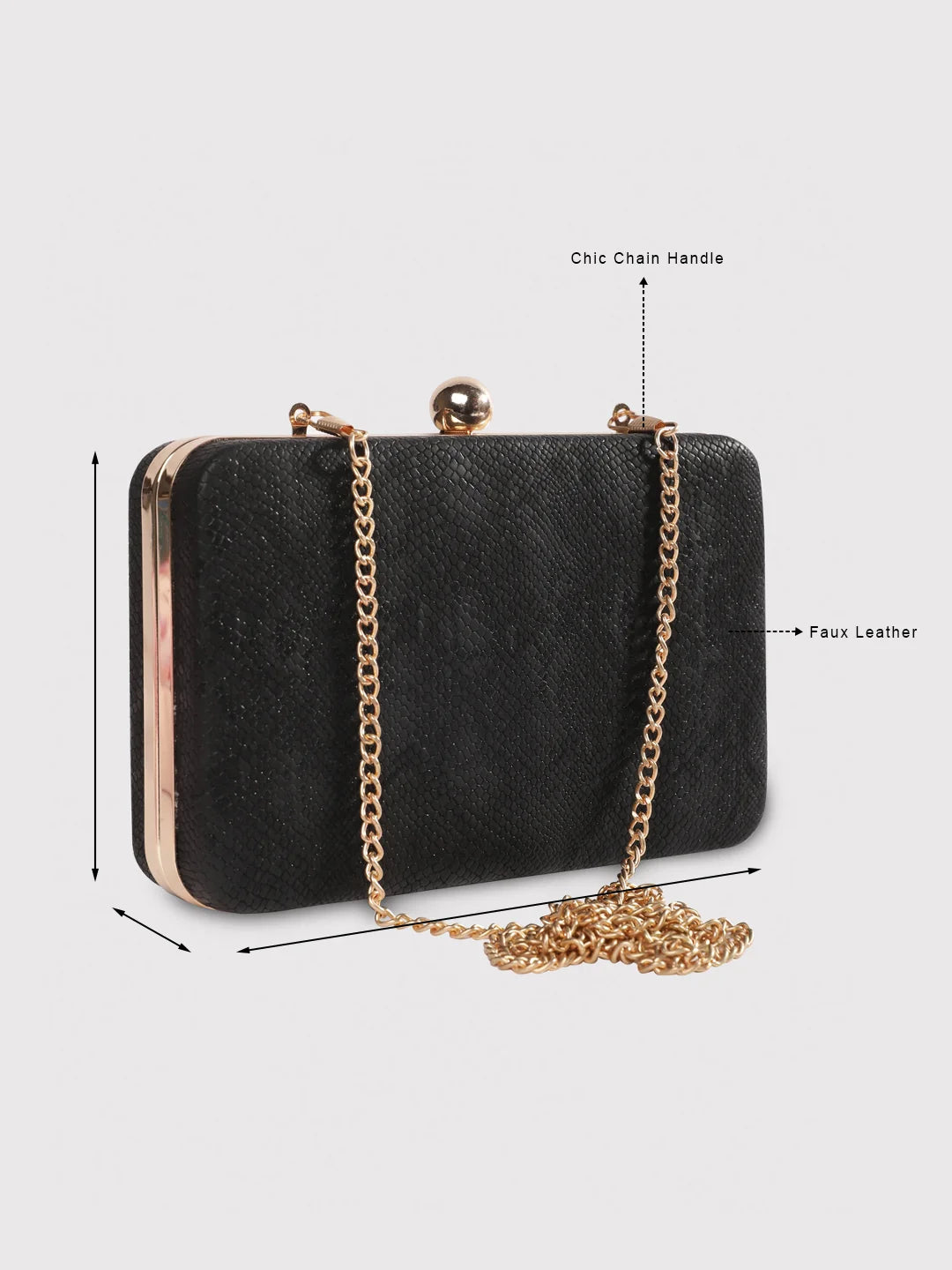 CAPRESE PARTY LILLIE BOX CLUTCH MEDIUM BLACK Caprese Bags