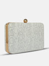 Caprese Party Lillie Box Clutch Medium Silver