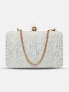Caprese Party Lillie Box Clutch Medium Silver