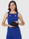 Caprese Party Teirra Box Clutch Medium Black