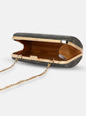 Caprese Party Teirra Box Clutch Medium Gunmetal