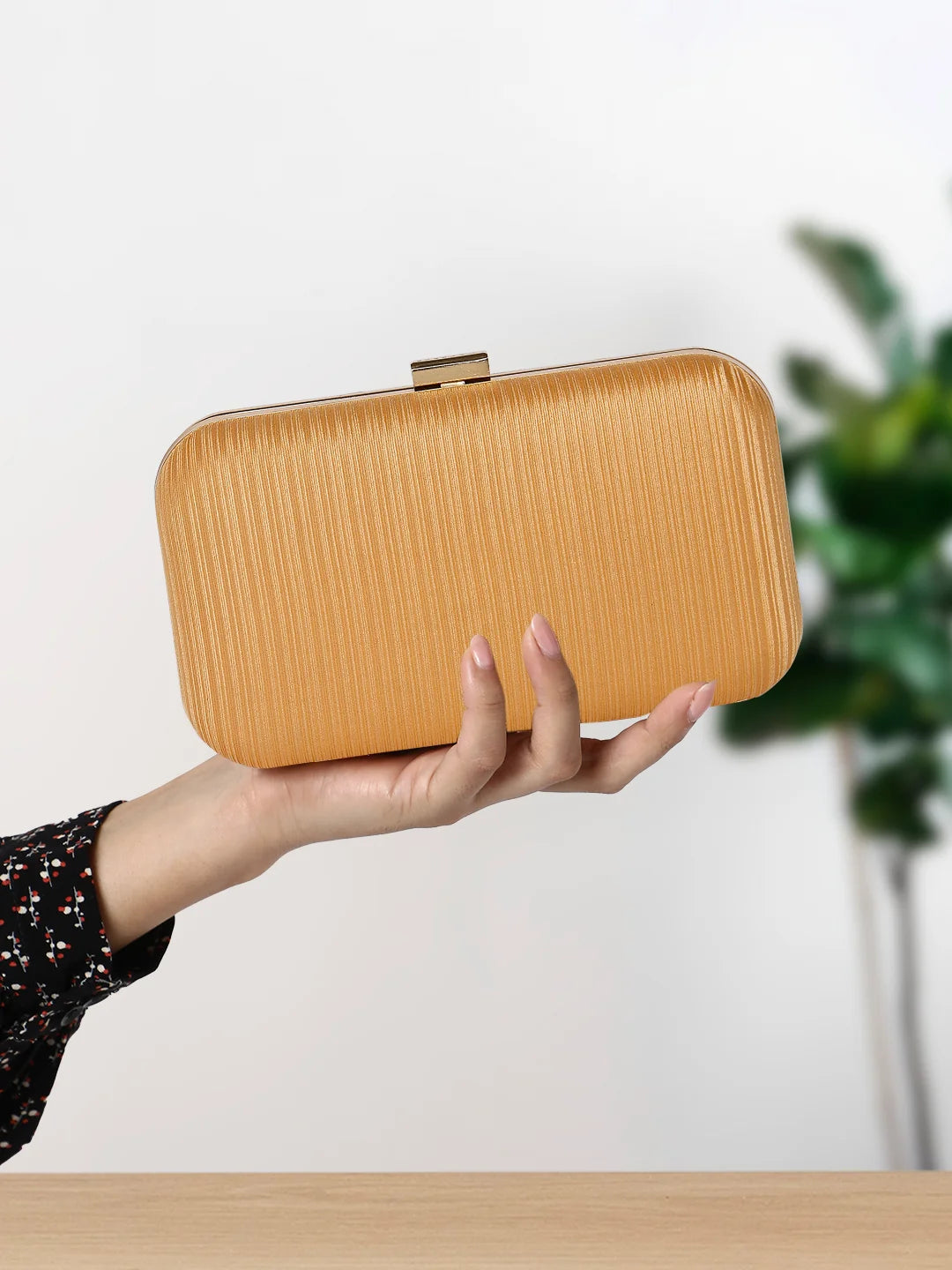 Buy Caprese Party Trescha Box Clutch Medium Gold Rs.1679 Caprese Bags