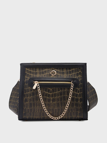 Caprese Mist Medium Black Crossbody Bag