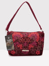 Caprese Tresna Embroidery Crossbody Handbag Maroon