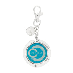 Caprese Logo Purse Hook Small Teal Silver Charm