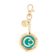Caprese Mnemonic Purse Hook Small Teal Gold Charm