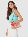 Caprese Emily In Paris Printed Hobo Handbag Beige