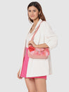 Caprese Emily In Paris Printed Hobo Handbag Salmon