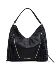 Caprese Havana Large Black Satchel Bag