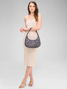 Caprese Kaya Hobo Medium Printed Womens Handbag Black