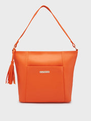 Caprese Sari Medium Burnt Orange Hobo Bag