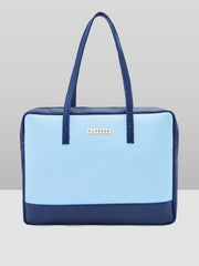 Caprese Ryma Small Blue & Navy Laptop Bag Bag