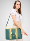 Caprese Trinity Laptop Bag Large Women Handbag | Office Handbag Dark Green