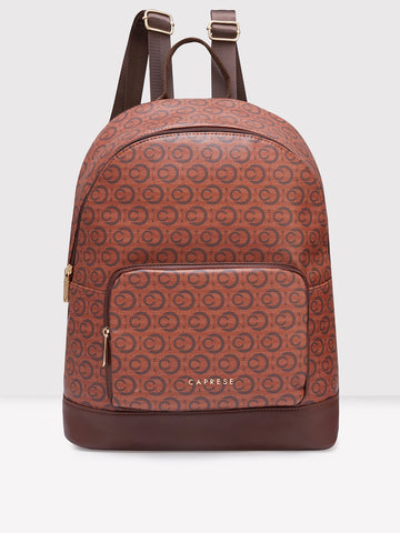 Caprese Cleo Large Brown Laptop Backpack