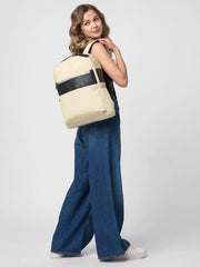 Caprese Jupiter Large Beige Laptop Backpack