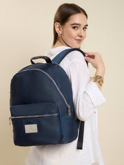 Caprese Mercury Medium Navy Blue Backpack