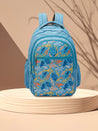 Caprese Xenia School Laptop Backpack Large Printed Light Blue