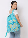 Caprese Xenia School Laptop Backpack Large Printed Turquoise