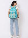 Caprese Xenia School Laptop Backpack Large Printed Turquoise