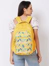 Caprese Xenia School Laptop Backpack Large Printed Yellow