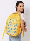 Caprese Xenia School Laptop Backpack Large Printed Yellow