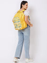 Caprese Xenia School Laptop Backpack Large Printed Yellow