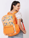 Caprese Xenia Laptop Backpack X Large Printed Orange