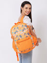 Caprese Xenia Laptop Backpack X Large Printed Orange