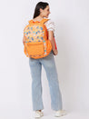 Caprese Xenia Laptop Backpack X Large Printed Orange