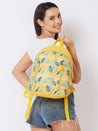 Caprese Xenia Laptop Backpack X Large Printed Yellow