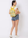 Caprese Xenia Laptop Backpack X Large Printed Yellow