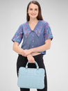 Caprese Braxton Quilted Laptop Sleeve Medium Powder Blue