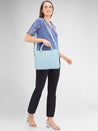 Caprese Braxton Quilted Laptop Sleeve Medium Powder Blue