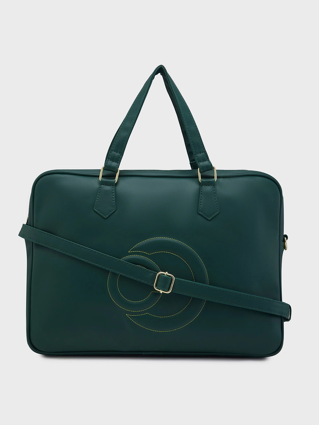 Buy Caprese Dora Laptop Bag Large Solid Women S Office Handbag Dark Green Rs 2799.2 Caprese Bags
